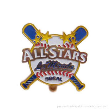 Customized All Star Personalized Lapel Pins Lacquered Colors